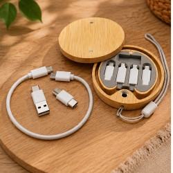 Kit adaptateur USB 6-en-1 en bambou | 60 W