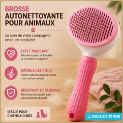 Brosse autonettoyante chien et chat | Poils morts