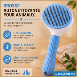 Brosse autonettoyante chien et chat | Poils morts