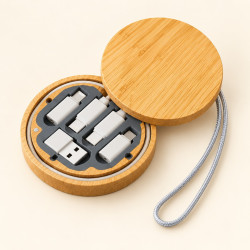 Kit adaptateur USB 6-en-1 avec boîte en bambou