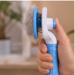 Brosse autonettoyante chien et chat | Poils morts