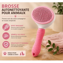 Brosse autonettoyante chien et chat | Poils morts